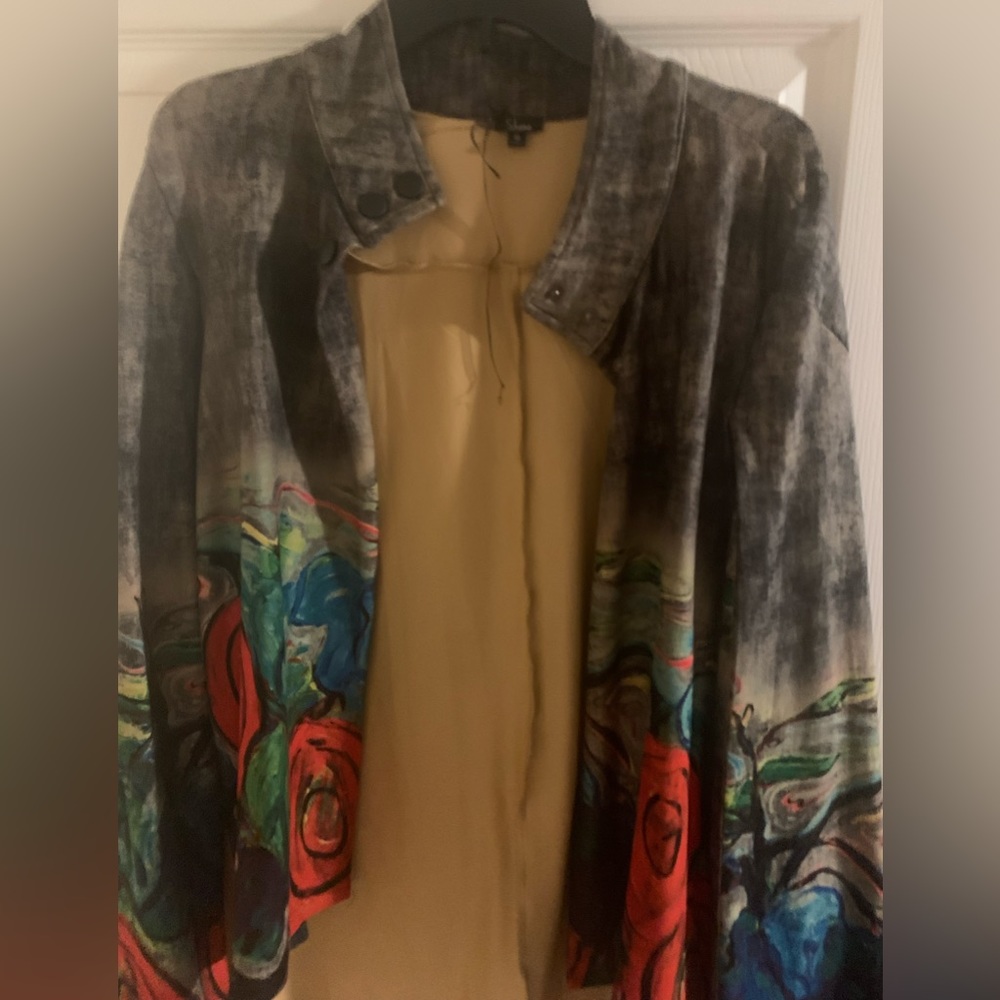 Artsy Red Rose Cape Jacket